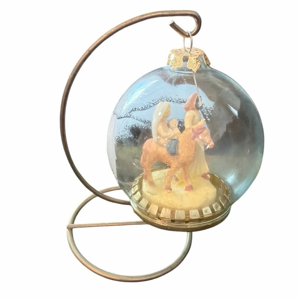 Vintage Christmas House of Lloyd Flight to Egypt Ornament On Stand